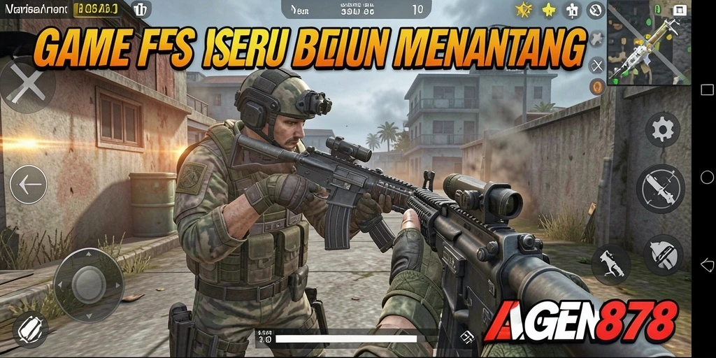 Tampilan gameplay FPS yang intens dan menegangkan dari AGEN878.