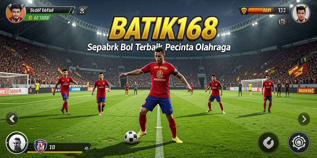 Tampilan aksi seru dalam pertandingan sepak bola di BATIK168.