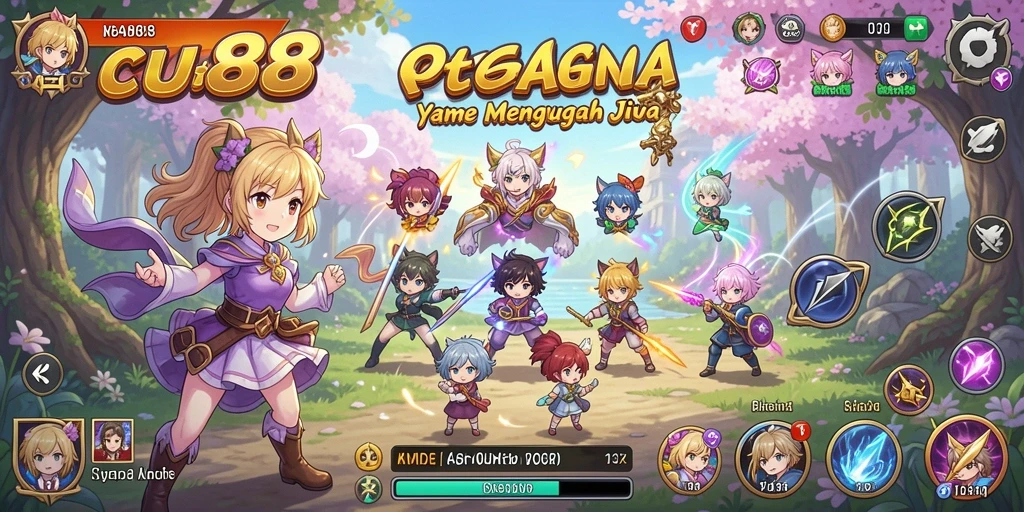 Screenshot gameplay CU888 menampilkan karakter Anime dalam aksi seru.