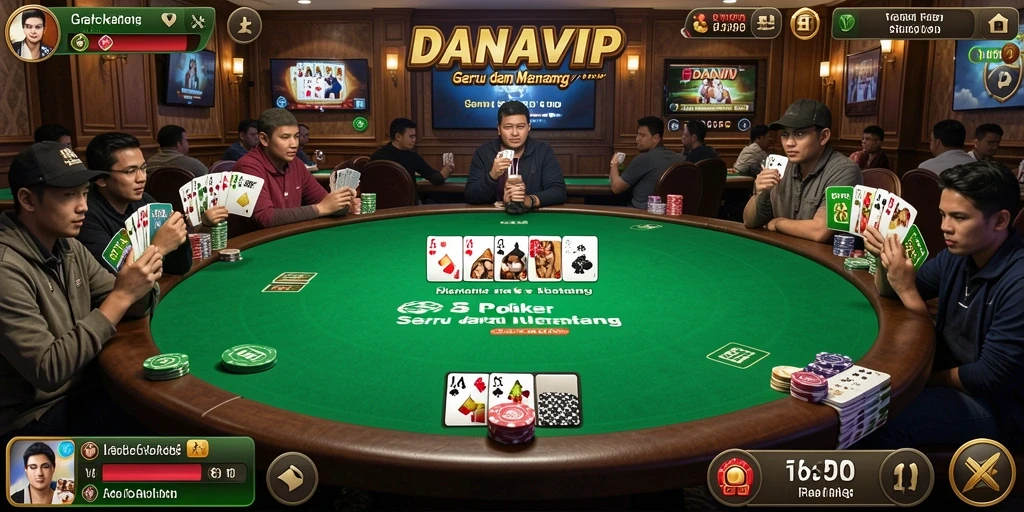 Tampilan gameplay Poker yang menarik dan mendebarkan.