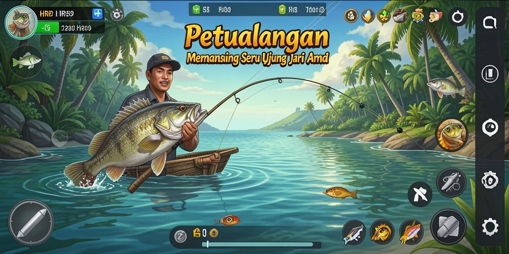 Tampilan gameplay seru saat memancing di HR89.