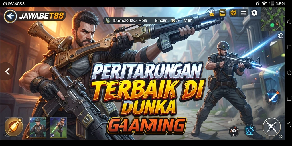 Tangkapan layar utama JAWABET88 menampilkan aksi pertarungan seru dengan karakter unik.