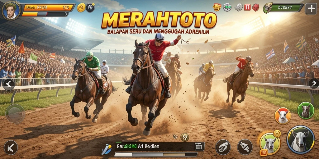 Tampilan gameplay balapan yang mendebarkan di MERAHTOTO.