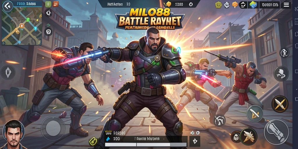 Tangkapan layar MILO88 menunjukkan pertarungan seru di arena Battle Royale.