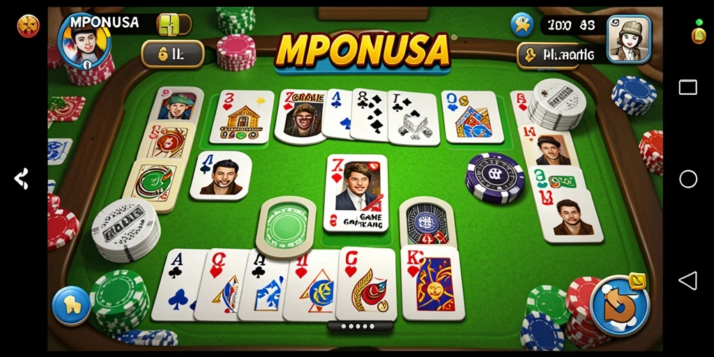 Tampilan gameplay Gaple yang menarik dan interaktif dari MPONUSA.