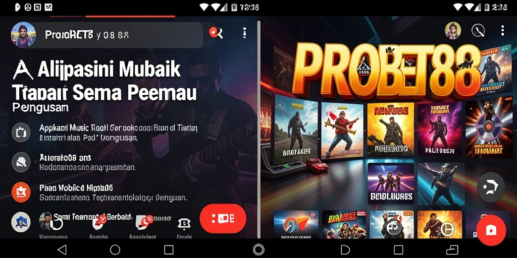 Tangkapan layar PROBET88 menampilkan pengguna yang menikmati permainan musik.
