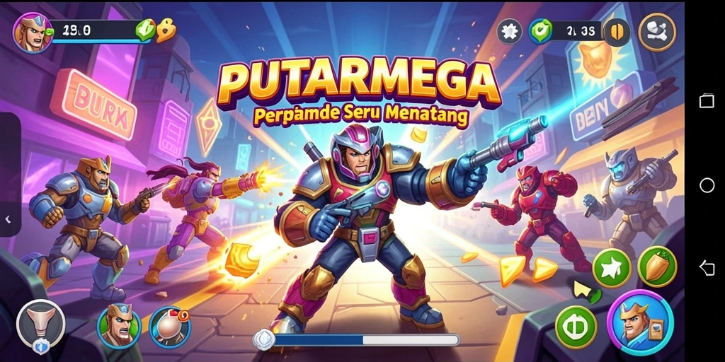 Screenshot gameplay <strong>PUTARMEGA</strong> yang menampilkan keseruan bermain di arcade.