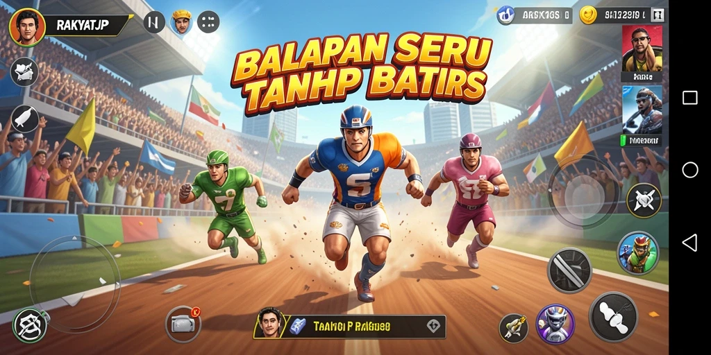 Gameplay menegangkan dengan mobil balap di trek yang berliku.