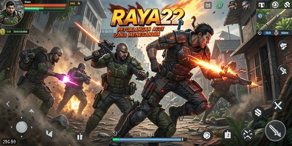 Tampilan gameplay Action yang seru dan menegangkan di RAYA22.