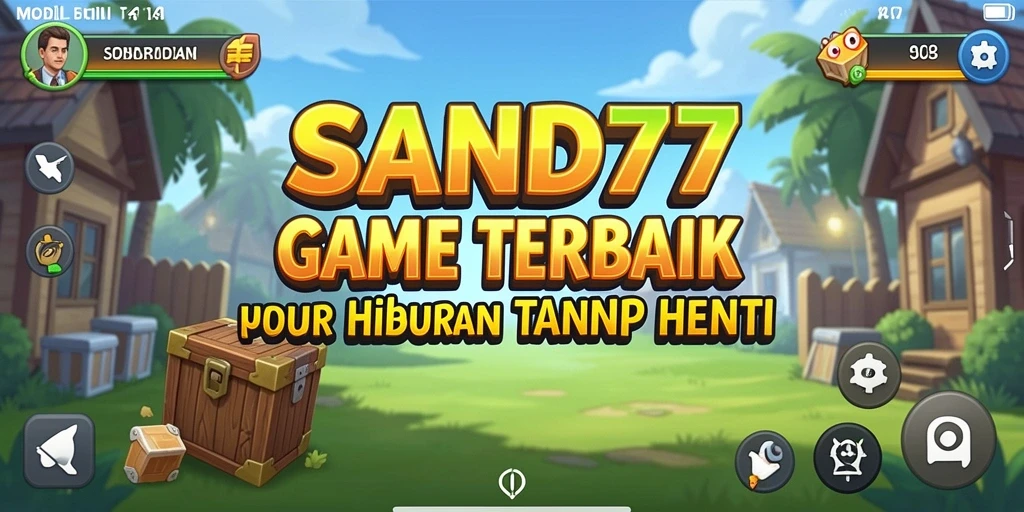 Screenshot gameplay SAND77 yang menampilkan momen seru dalam pengumpulan sumber daya.